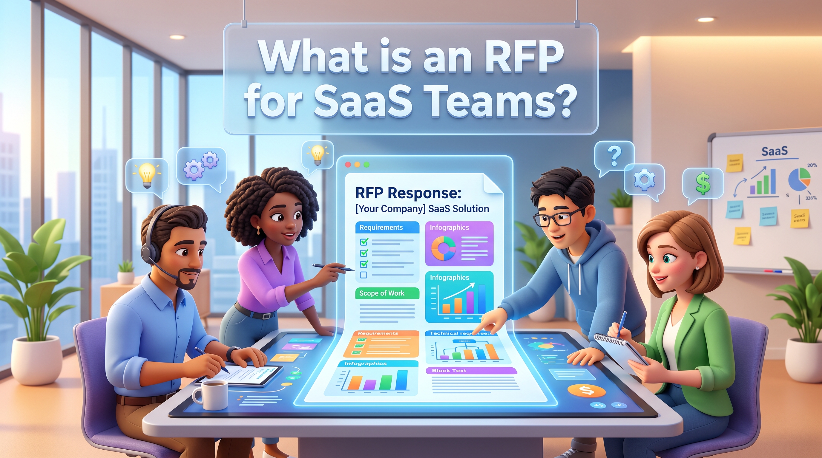 SaaS team workspace showing an organized request for proposal process